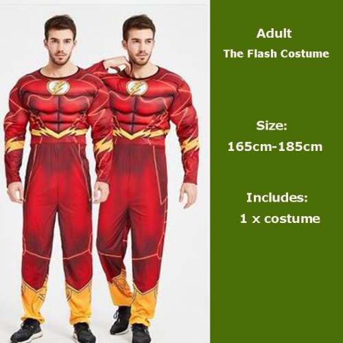 The Flash Cosplay Costume Adult Fancy Halloween Man Suit Stage Wear Costumes Movie Character Fancy Dress