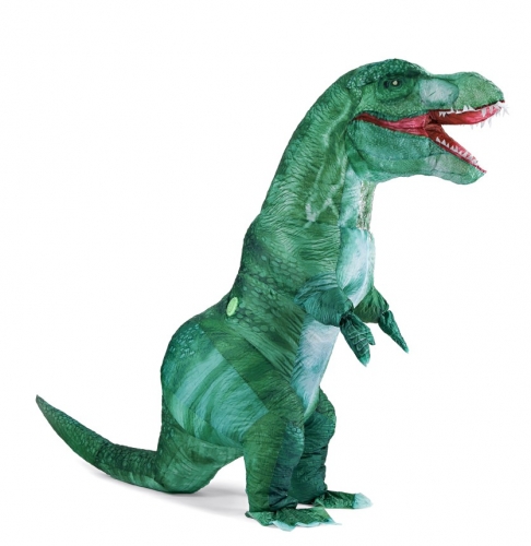 2m Walkable Green Dinosaur Mascot Costume Inflatable Suit for Adults Halloween Dress Up for Entertainments