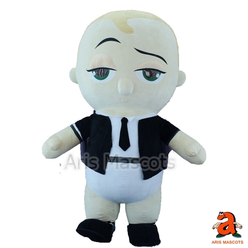 Inflatable Baby Boss Mascot Costume Adult Cartoon Character Fancy Cosplay Dress Up for Halloween