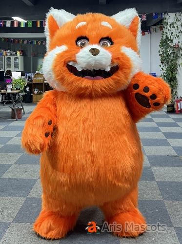 Inflatable Lesser Panda Costume Realistic Red Panda Blow Up Suit Walking Mascot Fancy Dress for Events Party