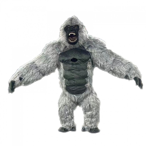 2.6m Giant Walking Inflated King Kong Costume Grey Gorilla Inflatable Mascot Suit Scary Halloween Fancy Dress Entertainment