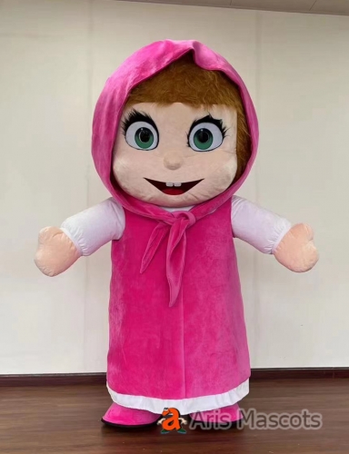 Adult Inflatable Girl Costume Cartoon Character Mascot Blow Up Suit for Events Party