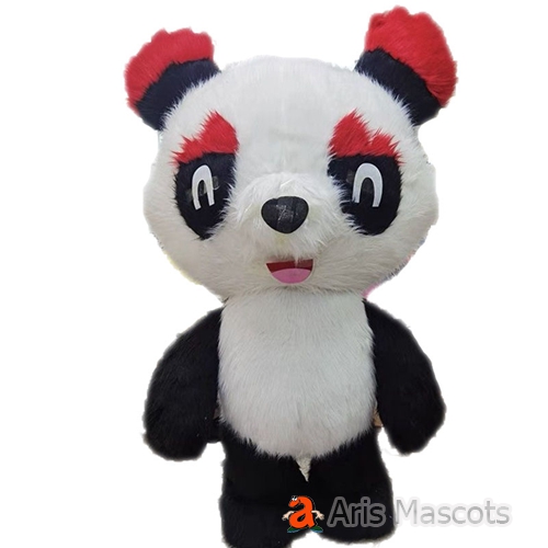 2m Inflatable Panda Costume Adult Furry Blow Up Mascot Suit for Entertainment