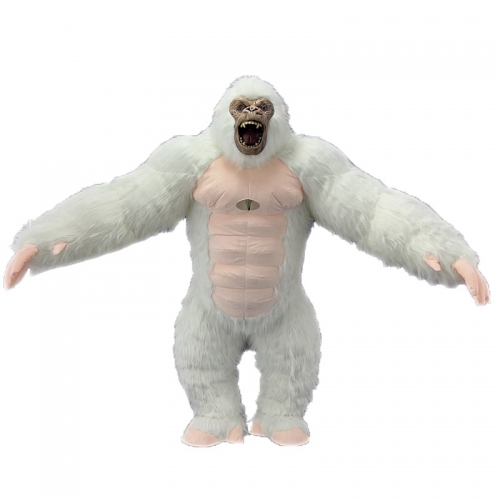 2.6m Giant Inflatable Furry Gorilla Costume Adult Full Body Walking Furry Blow Up King Kong Mascot Suit for Entertainment