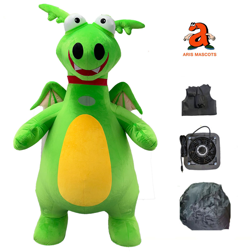 Giant Inflatable Green Dinosaur Costume for Entertainment Adult Blow Up ...