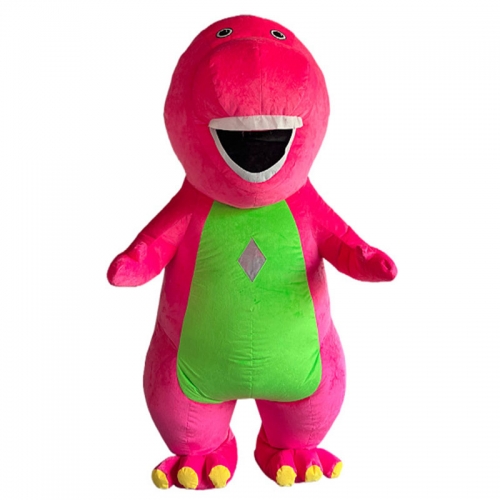 2m / 2.6m Inflatable Realistic Dinosaur Barney Costume Adult Cartoon Character Blow Up Mascot Suit