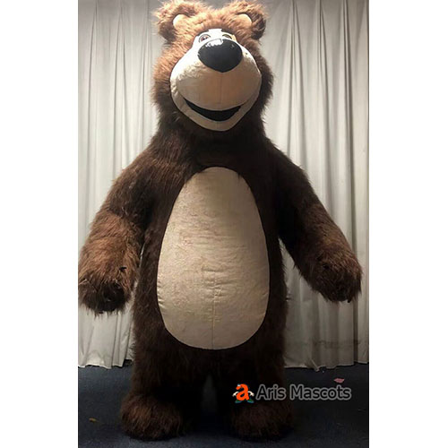 2m/2.6m/3m Giant Inflatable Bear Mascot Costume for Entertainments Adult Furry Blow Up Suit