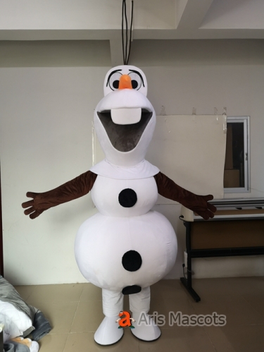 Realistic Olaf Snowman Mascot Costume Adult Full Body Wearable Suit for Entertainments