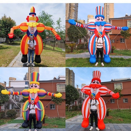 3m Adult Carry Inflatable Long Legs Clown Walking Interactive Props for Carnival Entertainments