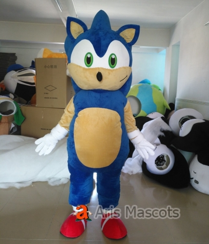 Adult Full Body Mascot Sonic X Hedgehog Costume Wearable Mascots Cartoon Character Cosplay Dress