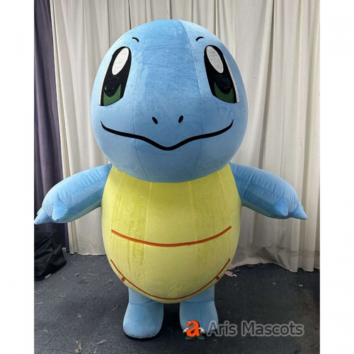 2m Adult Inflatable Jenny Turtle Mascot Costume for Events Party Full Body Blow Up Cartoon Character Suit