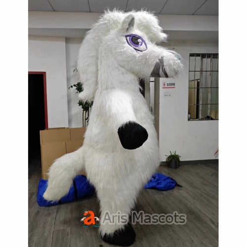 Inflatable Pink Pony Costume Adult Funny Furry Mascot Suit Horse Cosplay Dress Up for Birthday Events