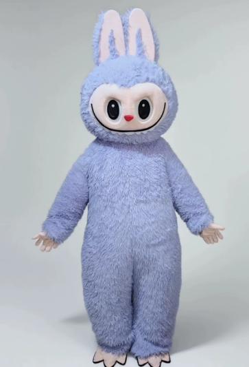 Labubu Inflatable Adult Inflatable Furry Labubu Mascot Costume for Entertainments