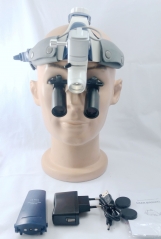 Headband Surgical LED light CKD205AY-2 with Prismatic (Kepler) Loupes 3.0X-8.0X 5W (cordless) 2 pieces battery