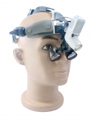 Headband Surgical LED light CKD205AY-2 with Galilean Loupes 2.5X 3.0X 3.5X 5W (cordless) 2 pieces battery