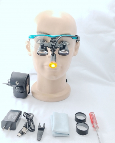 CHL medical light CHL-JC-M06C-BP with Flip Up dental surgical loupes 2.5x 3.0x 3.5x with Sports frames
