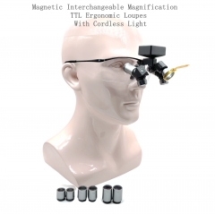 Magnetic Interchangeable Magnification TTL Ergonomic Loupes 3.5x 4.5x 5.5x 6.5x with New sporty Titanium Frames