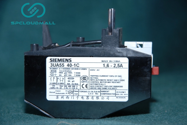 SIEMENS OVER LOAD RELAY 3UA55 40-1C   1.6-2.5A