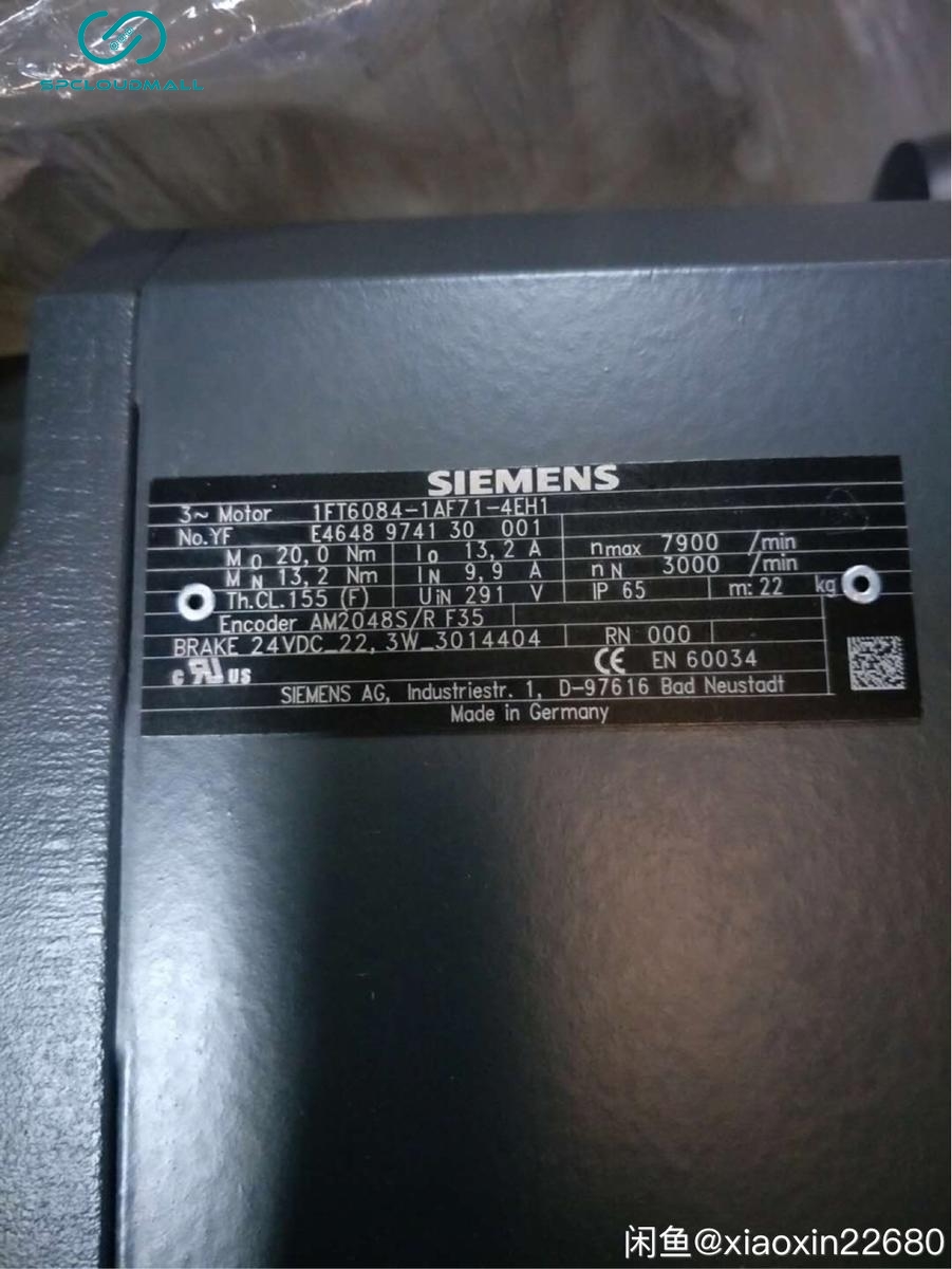 SIEMENS SERVO MOTOR 1FT6084-1AF71-4EH1