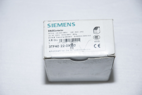 SIEMENS CONTACTOR 3TF4022-0XQ0 AC-3  4KW 400V Us AC380V