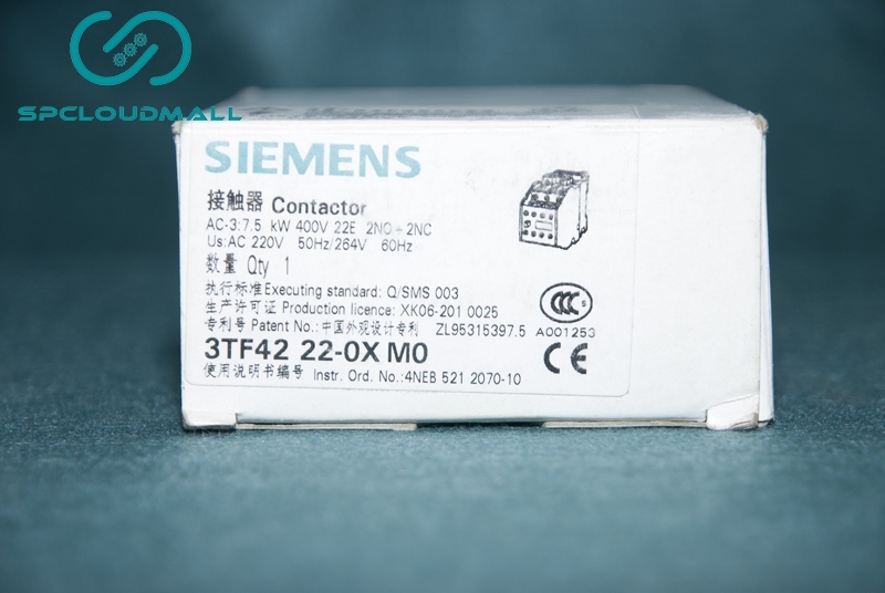 SIEMENS CONTACTOR 3TF4222-0XM0 AC-3 7.5KW Us AC 220V