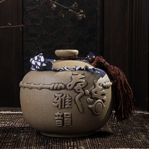 Ceramic Tea Caddy Dehua Handmade Stoneware Old Rock Mud Chinese Style Chinese Porcelain Ceramic Coffee Pot Half a Catty of Tea