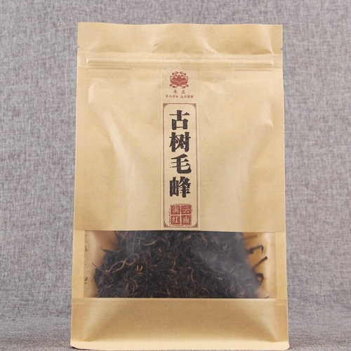 100g/bag China Yunnan Dianhong Black Tea Luzhou-flavored Bulk Fengqing Ancient Kungfu Dianhong Maofeng Gift Bag