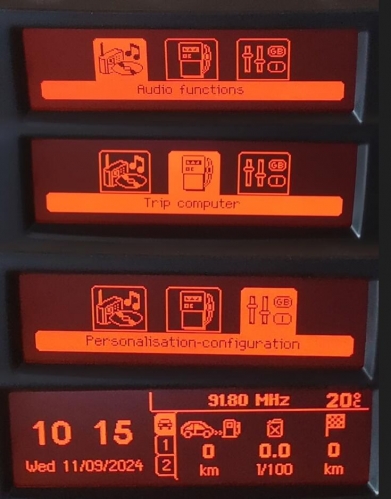 Pantalla LCD naranja para reproductor de CD de coche Peugeot 3008