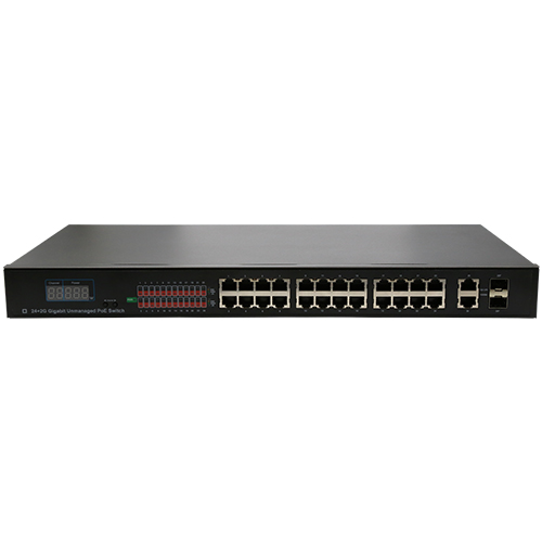 28 Ports PoE Switch, 10/100/1000M, Visible Power