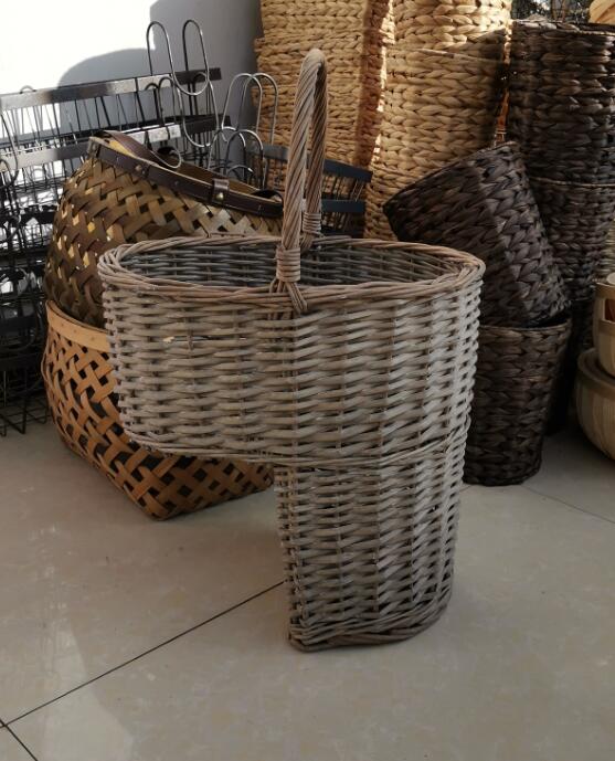 Storage basket,wicker stair step basket,willow stair step basket