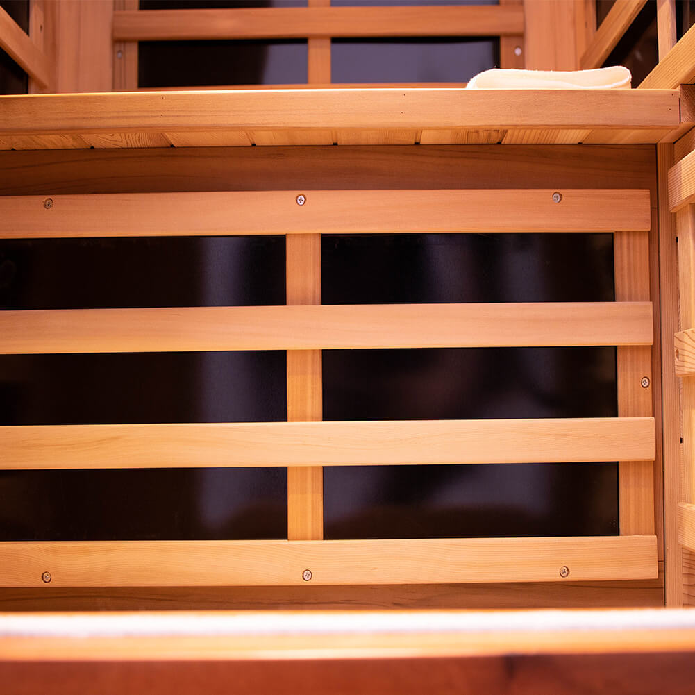 Xmatch Far Infrared Wooden Sauna Room, 1-Person Size, with 1510W, 8 Low EMF Heaters, 10 Minutes Pre-Warm up, Time and Temp Pre-Set, 2 Wireless Speaker