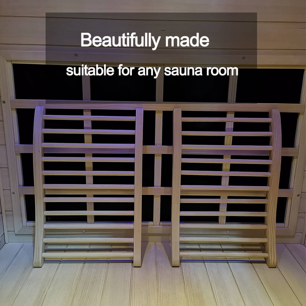 Xmatch Sauna Backrest, Natural Wood Hemlock, No Stains, Non-Toxic, 20.47"(W) x 12.99"(D) x 2.56"(H)