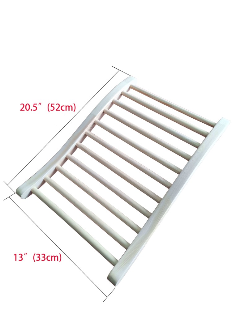 Xmatch Sauna Backrest, Natural Wood Hemlock, No Stains, Non-Toxic, 20.47"(W) x 12.99"(D) x 2.56"(H)