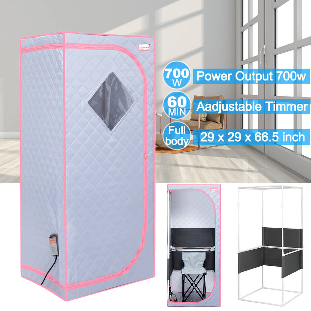 Xmatch Portable Far Infrared Sauna Tent, Full Size 700W, Max 60 Min Session Wire Controller (Infrared/Gray)
