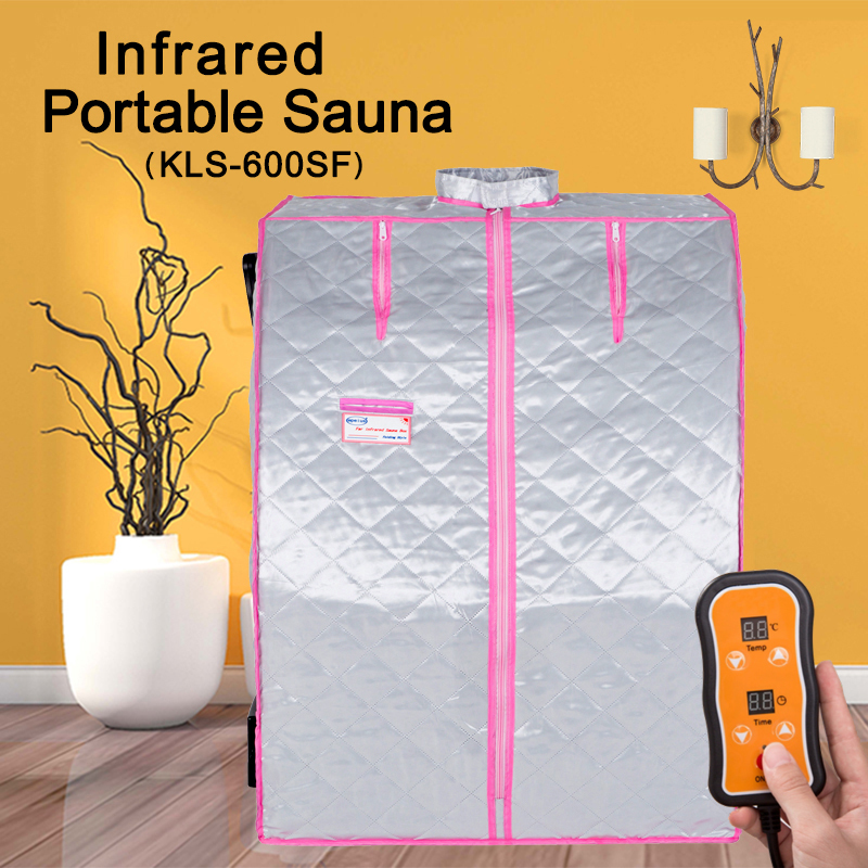 Xmatch Portable Far Infrared Sauna Tent, Foldable Sauna Box Home Spa, Half Size 550W, Max 60 Min Session Wire Controller (Infrared/Silver)