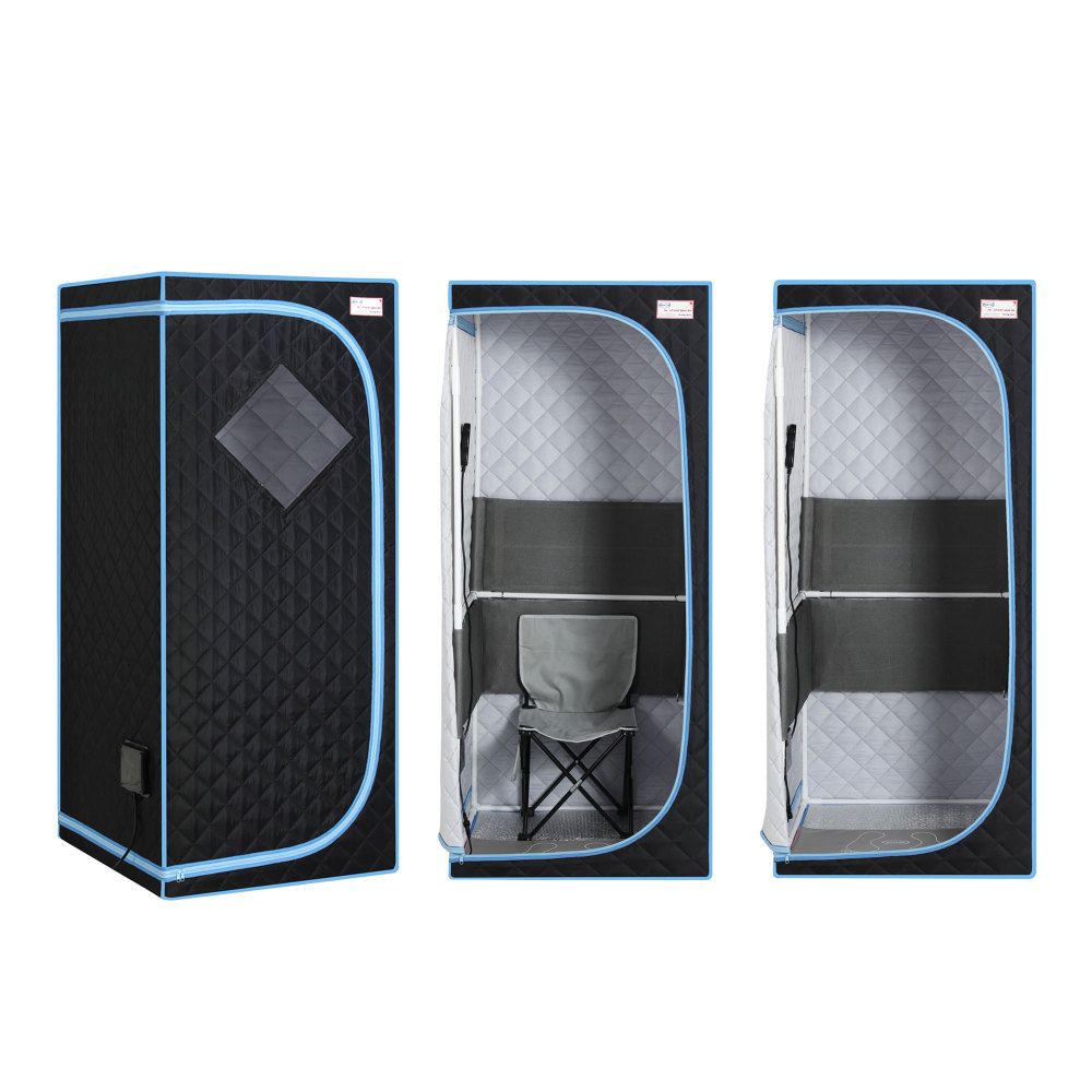 Xmatch Portable Far Infrared Sauna Tent, Full Size 700W, Max 60 Min Session Wire Controller (Infrared/Black)