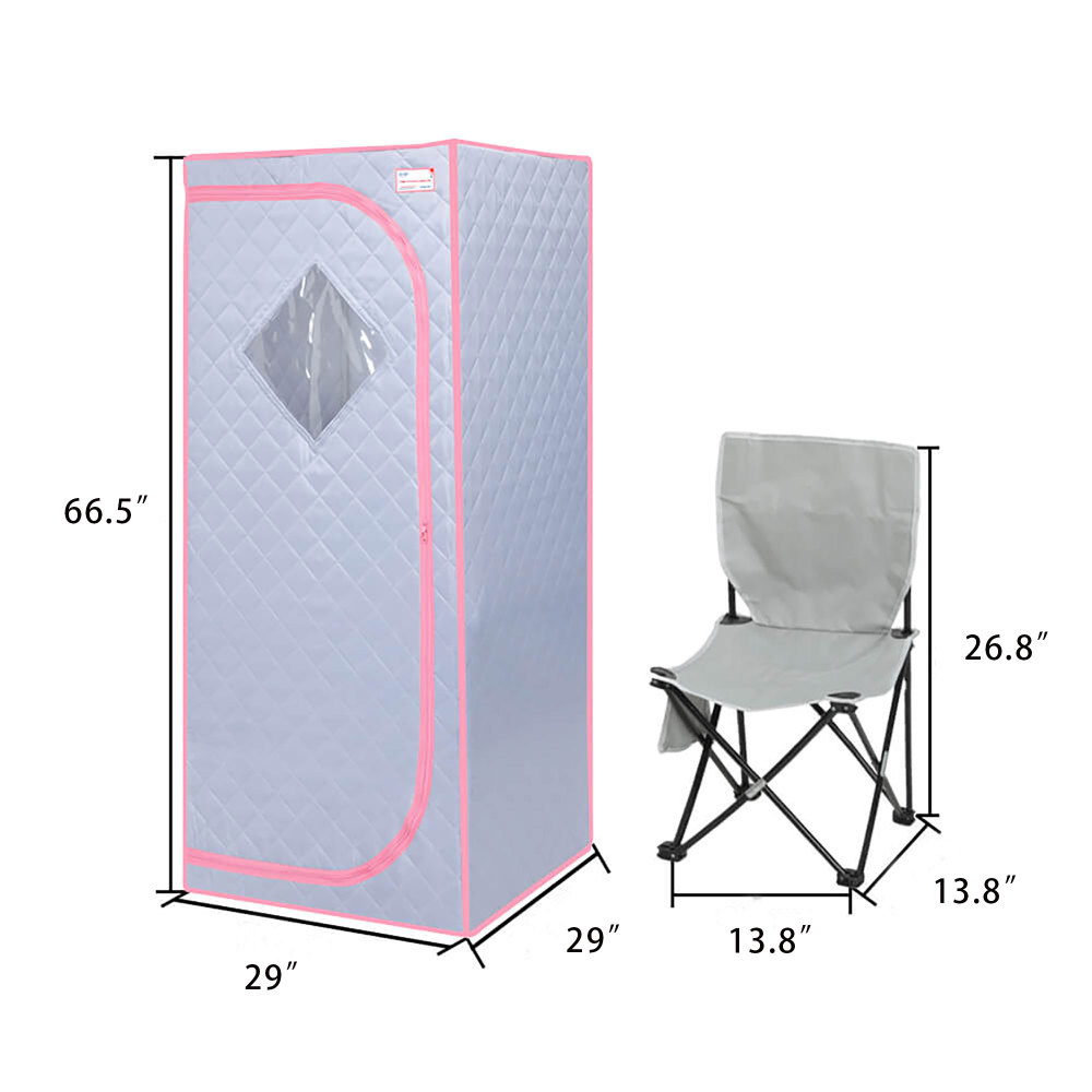 Xmatch Portable Steam Sauna Tent in Full Size with Rated Power 1000 W & 2L Steamer (Steam/Gray)