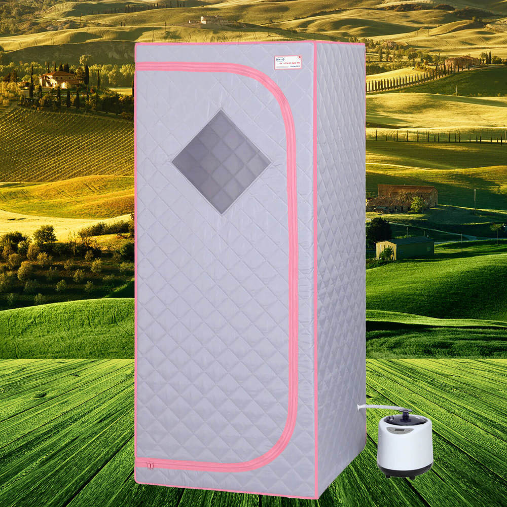 Xmatch Portable Steam Sauna Tent in Full Size with Rated Power 1000 W & 2L Steamer (Steam/Gray)