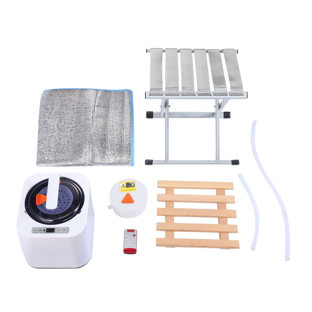 Xmatch Portable Steam Sauna Tent in Collapsible Half Size with Rated Power 1000W & 2L Steamer (Steam/Black)