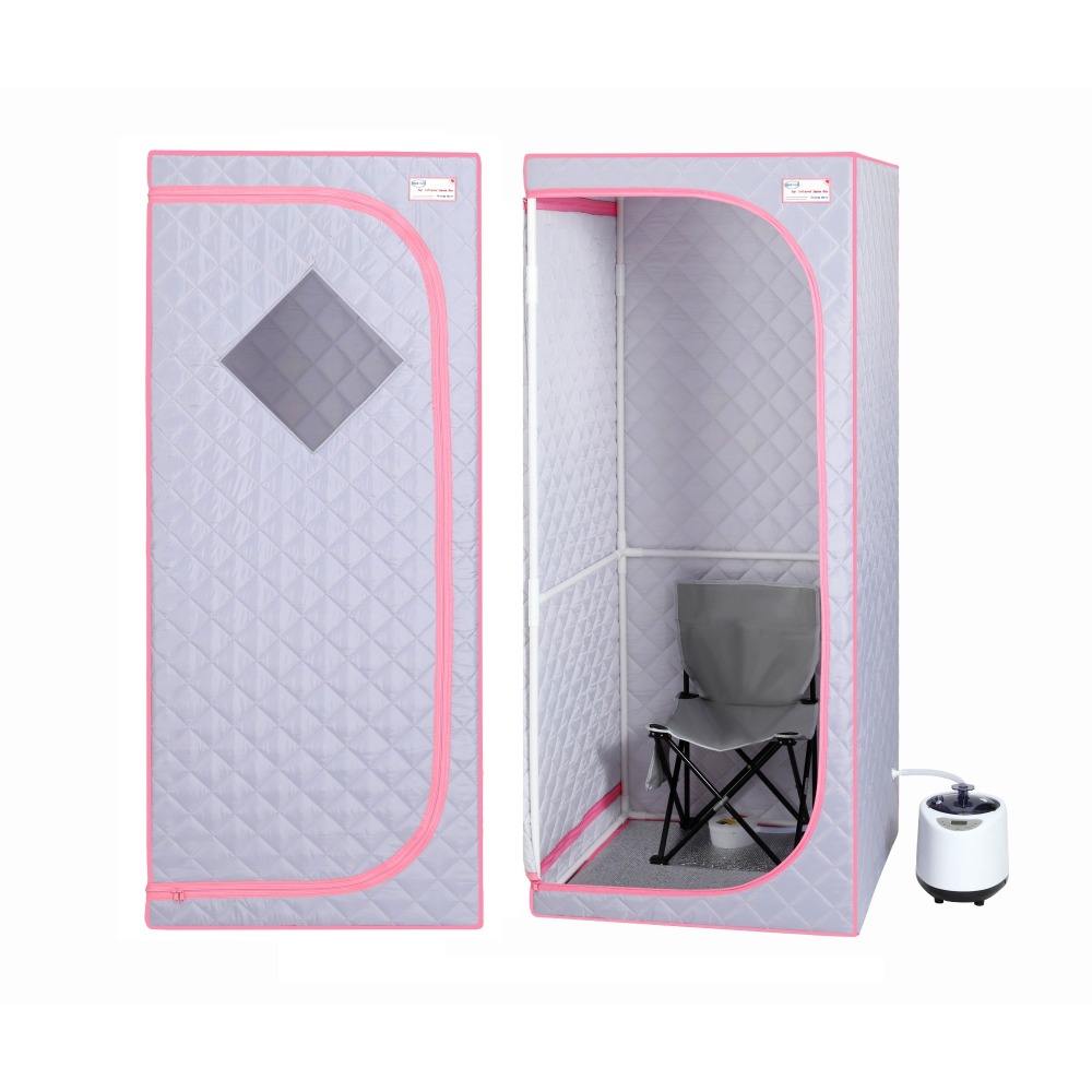 Xmatch Portable Steam Sauna Tent in Full Size with Rated Power 1000 W & 2L Steamer (Steam/Gray)