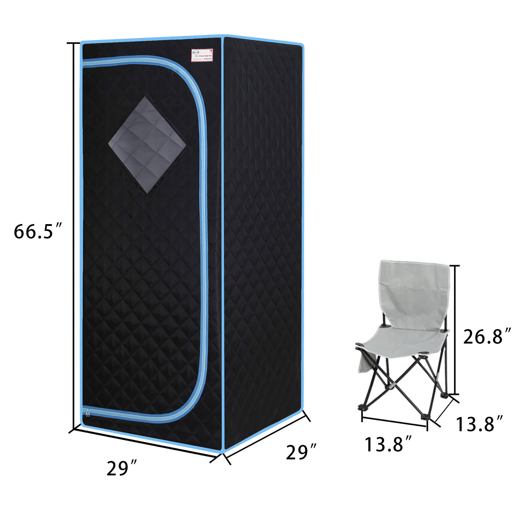 Xmatch Portable Far Infrared Sauna Tent, Full Size 700W, Max 60 Min Session Wire Controller (Infrared/Black)