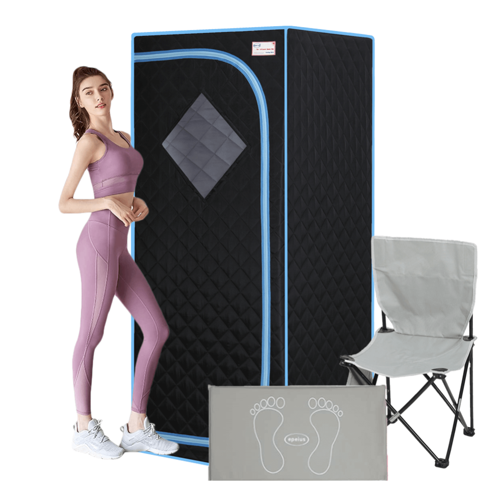 Xmatch Portable Far Infrared Sauna Tent, Full Size 700W, Max 60 Min Session Wire Controller (Infrared/Black)