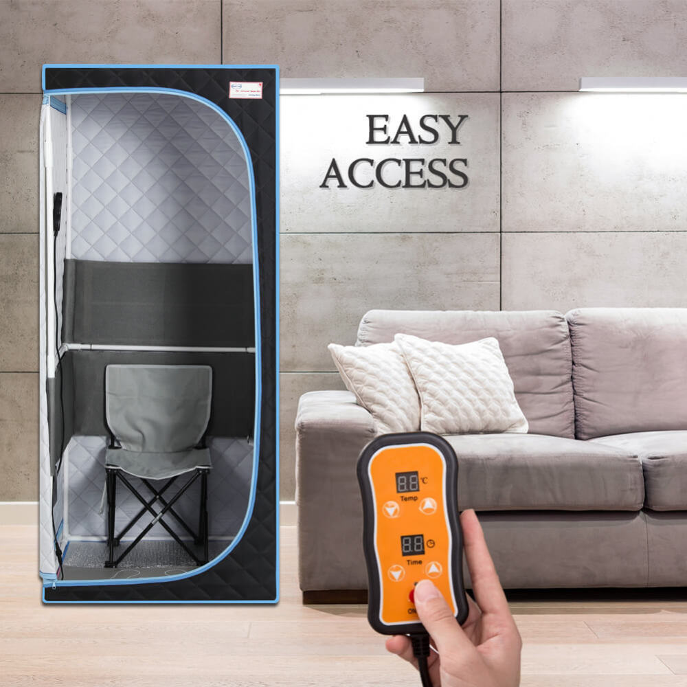 Xmatch Portable Far Infrared Sauna Tent, Full Size 700W, Max 60 Min Session Wire Controller (Infrared/Black)