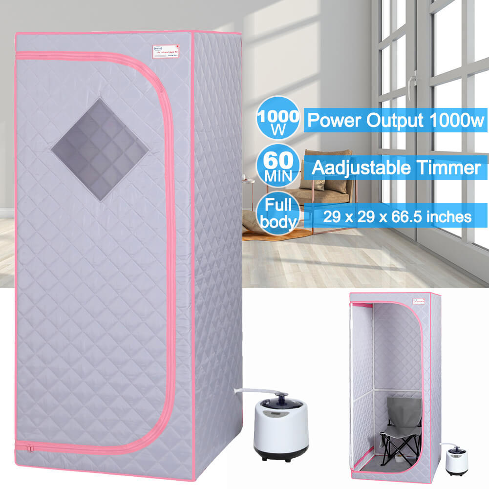 Xmatch Portable Steam Sauna Tent in Full Size with Rated Power 1000 W & 2L Steamer (Steam/Gray)