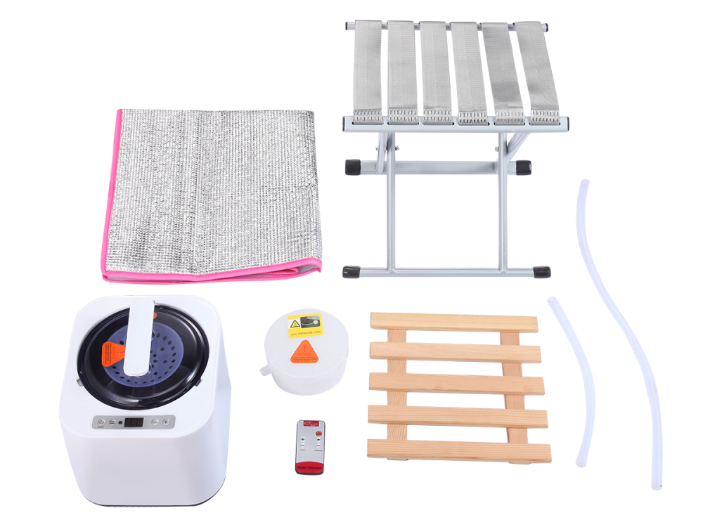 Portable Steam Sauna Tent in Collapsible Half Size with Rated Power 1000W & 2L Steamer (Steam/Black)