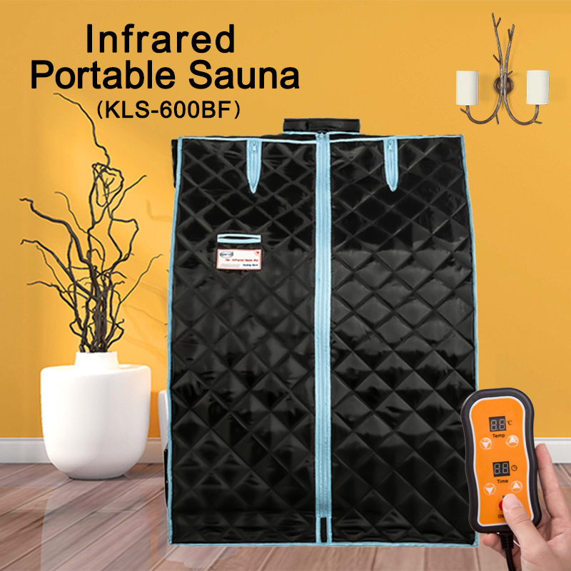 Xmatch Portable Far Infrared Sauna Tent, Foldable Sauna Box Home Spa, Half Size 550W, Max 60 Min Session Wire Controller (Infrared/Silver)