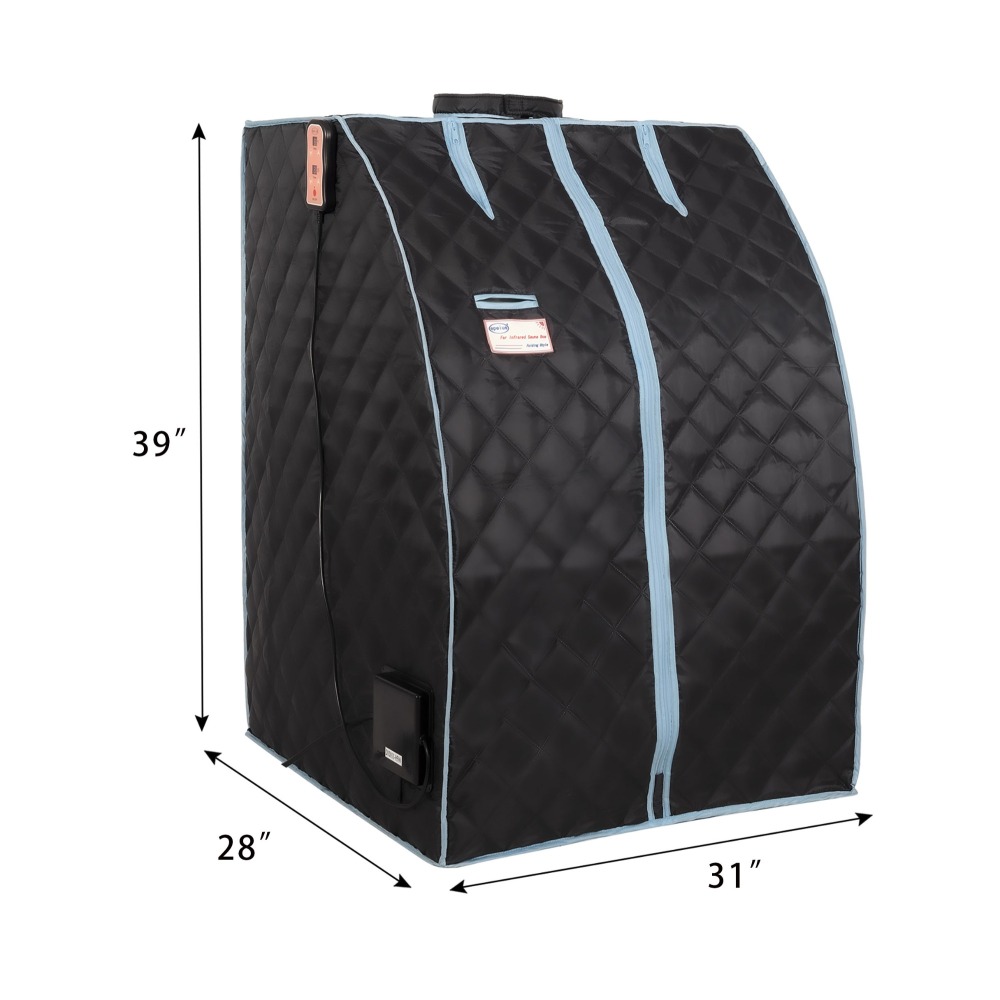 Xmatch Portable Far Infrared Sauna Tent, Foldable Sauna Box Home Spa, Half Size 550W, Max 60 Min Session Wire Controller (Infrared/Silver)