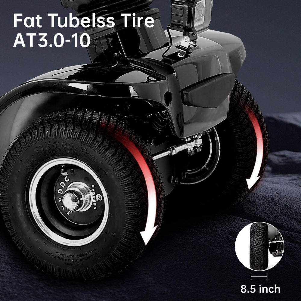 Mobility Scooters for Adults & Seniors, Heavy Duty 4-Wheel Mobility Scooter Battery Powered with Front Basket Compact Rear Box 360 Degree Adjustable Seat (Black)