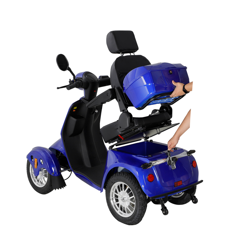 Mobility Scooter for Seniors & Adults, Heavy Duty 4-Wheel 3 Speed Medical Electric Powered Wheelchair Device 800W All Terrain, Elderly Rear Lockbox Adjustable Seat