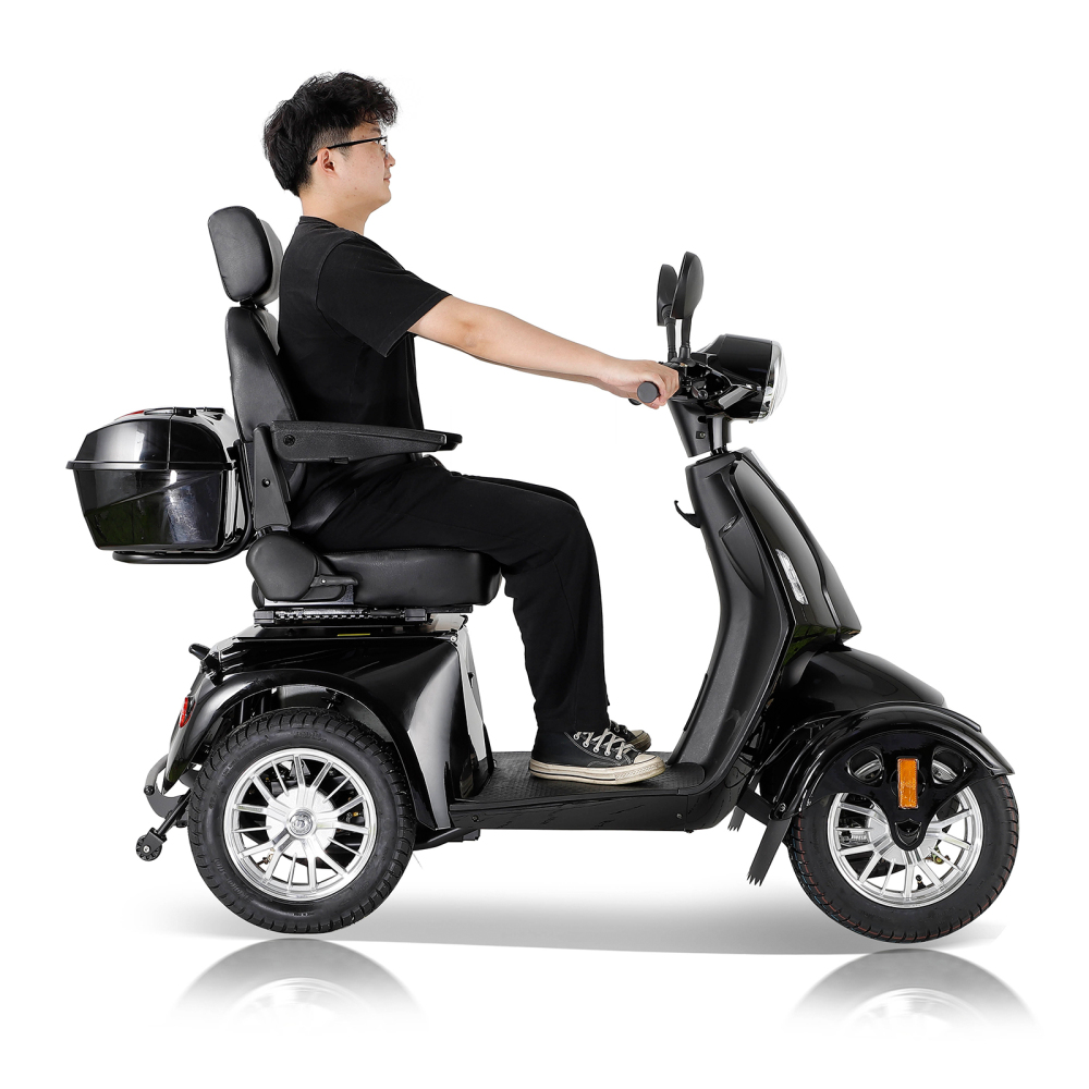 Mobility Scooters for Seniors & Adults, Heavy Duty 4-Wheel 3 Speed Medical Electric Powered Wheelchair Device 800W All Terrain, Elderly Rear Lockbox Adjustable Seat
